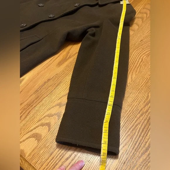 ‼️SOLD‼️ Esprit PEA COAT- Wool- Ladies Classic Chocolate Brown- XL w/ Scarf 🧣 - Picture 12 of 16